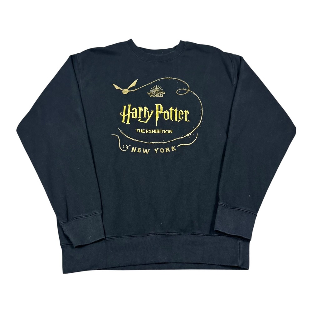 Harry Potter The Exhibition New York Black Crewneck Sweatshirt Men's Medium FLAW